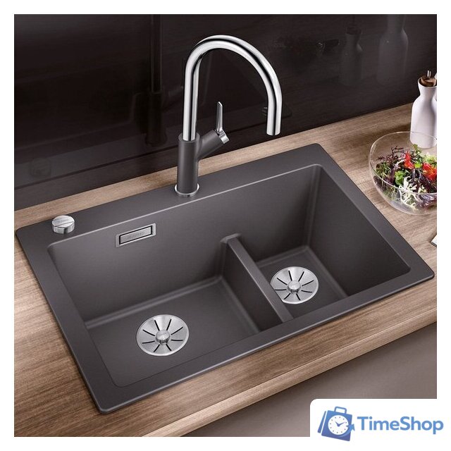 Кухонная мойка Blanco Pleon 6 Split 523697 (каменный серый) - Изображение №1 — Интернет-магазин Time-Shop
