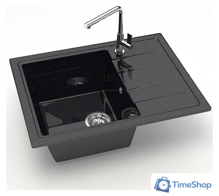 Кухонная мойка MARRBAXX Карельский камень модель 150/Q4 F150Q004 (черный) - Изображение №2 — Интернет-магазин Time-Shop
