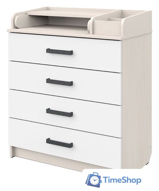 Детский комод Атон Мебель Marvin (бодяга светлый/белый) - Изображение №1 — Интернет-магазин Time-Shop