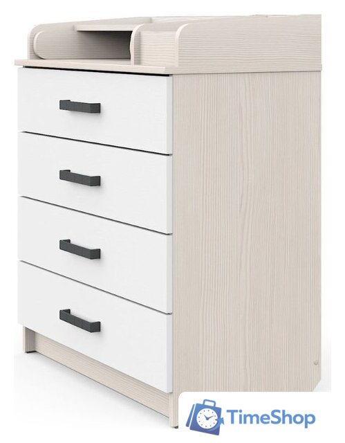Детский комод Атон Мебель Marvin (бодяга светлый/белый) - Изображение №3 — Интернет-магазин Time-Shop