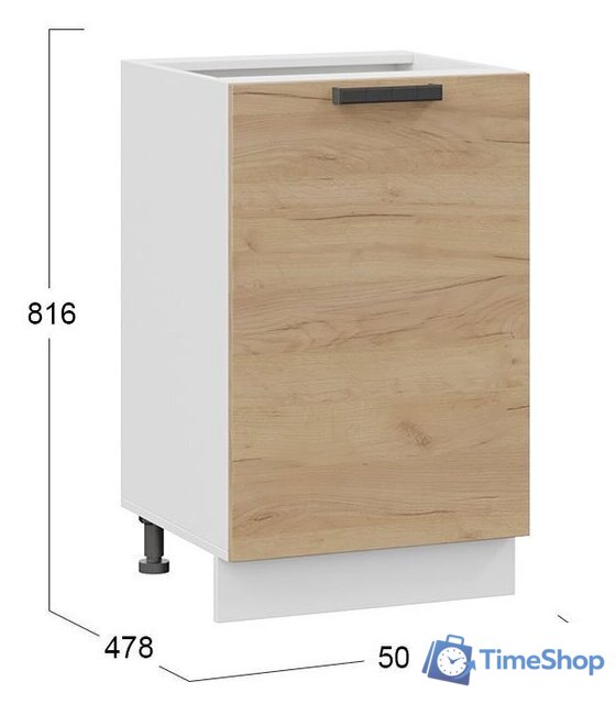 Шкаф напольный Трия Детройт 1Н5 (белый/дуб крафт золотой) - Изображение №2 — Интернет-магазин Time-Shop