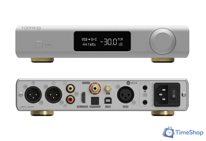 Цифро-аналоговый преобразователь Topping D90 III Sabre (серебристый) - Изображение №3 — Интернет-магазин Time-Shop