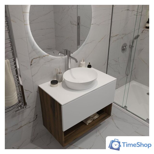  ЗОВ Тумба под умывальник Кито-2 100 2K100LA0MWMC-KP13W (аттик/белый матовый) - Изображение №7 — Интернет-магазин Time-Shop