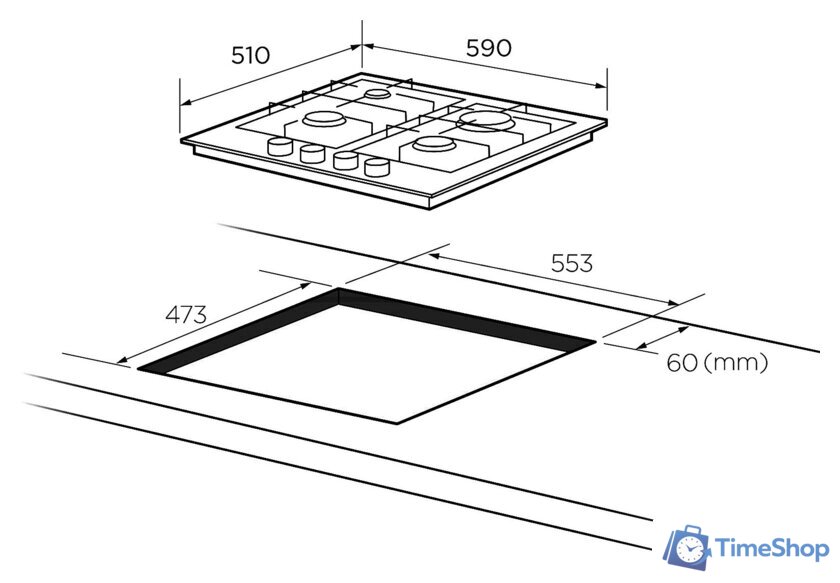 Варочная панель Akpo PGA 604 VGC-T WH - Изображение №2 — Интернет-магазин Time-Shop