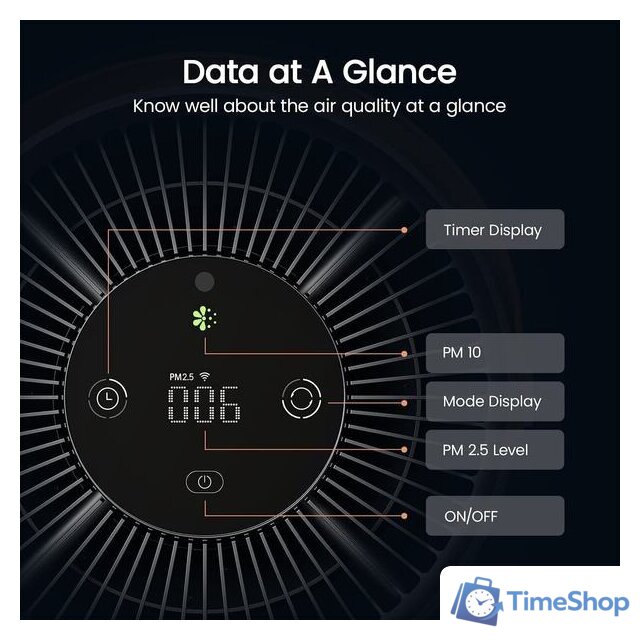 Очиститель воздуха SmartMi Air Purifier P1 ZMKQJHQP11 (международная версия, темно-серый) - Изображение №7 — Интернет-магазин Time-Shop