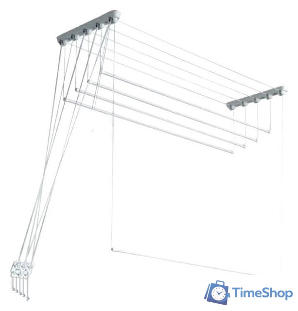 Сушилка для белья Comfort Alumin Euro Premium потолочная 5 прутьев 200 см - Изображение №1 — Интернет-магазин Time-Shop