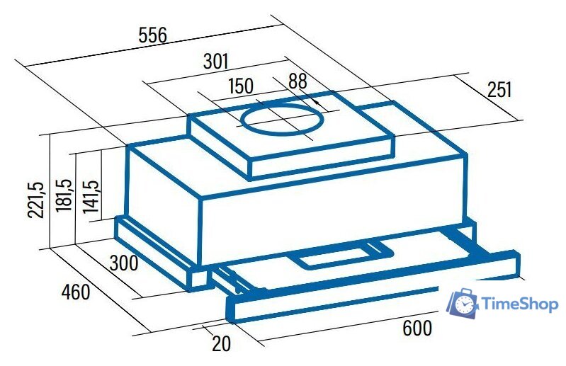 Кухонная вытяжка CATA TFH 6630 BK 02010302 - Изображение №2 — Интернет-магазин Time-Shop