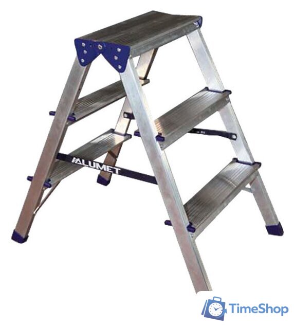 Лестница-стремянка Алюмет алюминиевая двухсторонняя A7205 - Изображение №1 — Интернет-магазин Time-Shop
