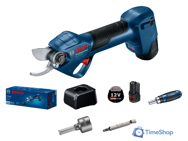 Секатор Bosch Pro Pruner Professional 06019K1021 (с 2-мя АКБ) - Изображение №1 — Интернет-магазин Time-Shop