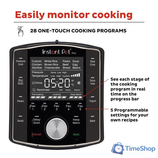 Мультиварка-скороварка Instant Pot Pro 6 - Изображение №3 — Интернет-магазин Time-Shop