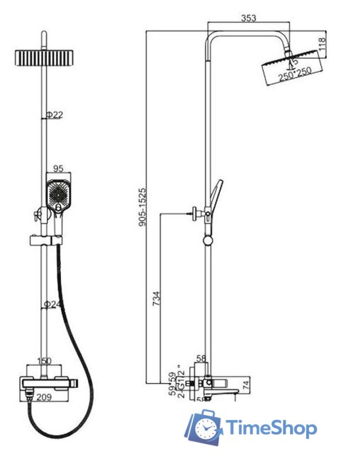 Душевая система  Ledeme L2473B - Изображение №7 — Интернет-магазин Time-Shop