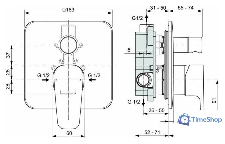 Смеситель Ideal Standard Cerafine Model D A7189AA - Изображение №6 — Интернет-магазин Time-Shop