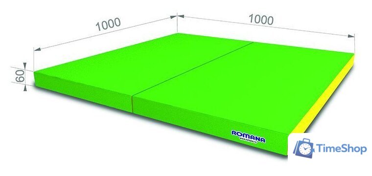 Cпортивный мат Romana 5.013.06 (голубой/желтый) - Изображение №7 — Интернет-магазин Time-Shop