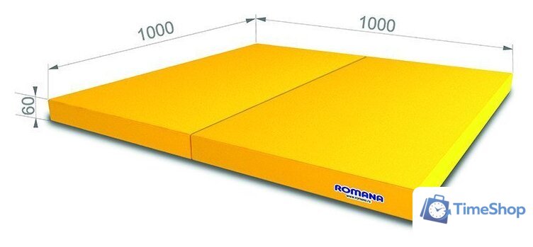 Cпортивный мат Romana 5.013.06 (голубой/желтый) - Изображение №4 — Интернет-магазин Time-Shop