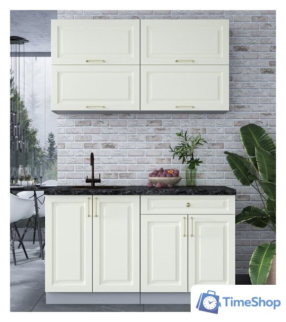 Готовая кухня Интерлиния Мила Шато 1.4Б (белый/белый/кастилло темный) - Изображение №3 — Интернет-магазин Time-Shop