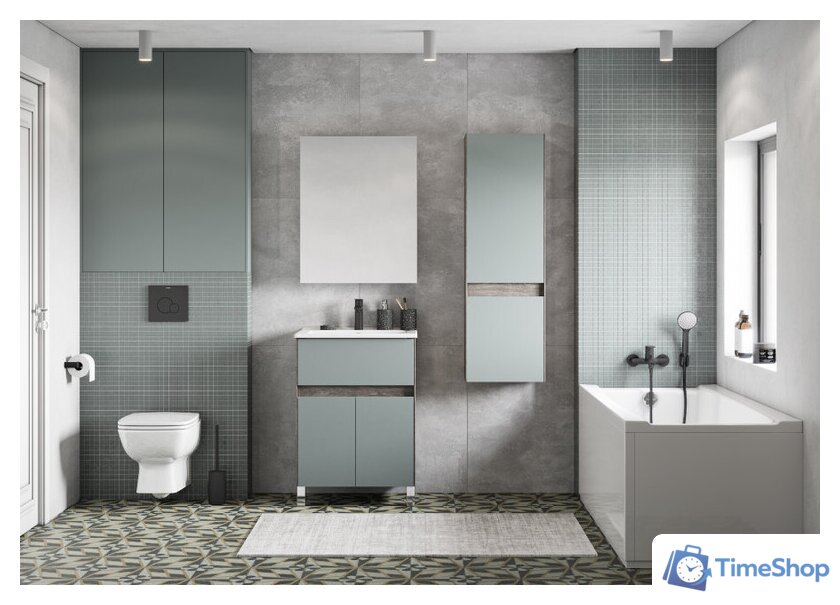  Акватон Тумба с умывальником Форест 60 1A2782K0FR9C0 (дуб рошелье/сумеречный голубой) - Изображение №10 — Интернет-магазин Time-Shop