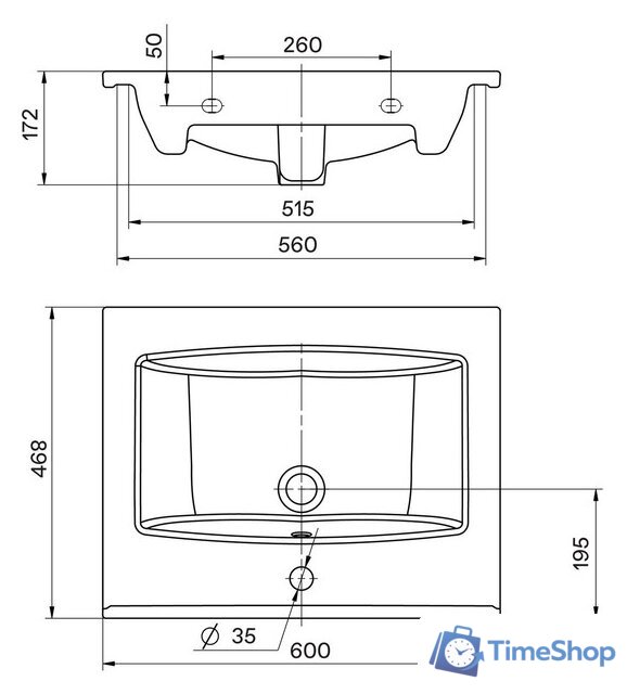  Акватон Тумба с умывальником Форест 60 1A2782K0FR9C0 (дуб рошелье/сумеречный голубой) - Изображение №13 — Интернет-магазин Time-Shop