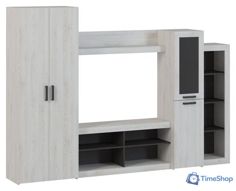 Стенка Genesis Мебель Oskar 4 (сосна белая Loft/венге) - Изображение №2 — Интернет-магазин Time-Shop