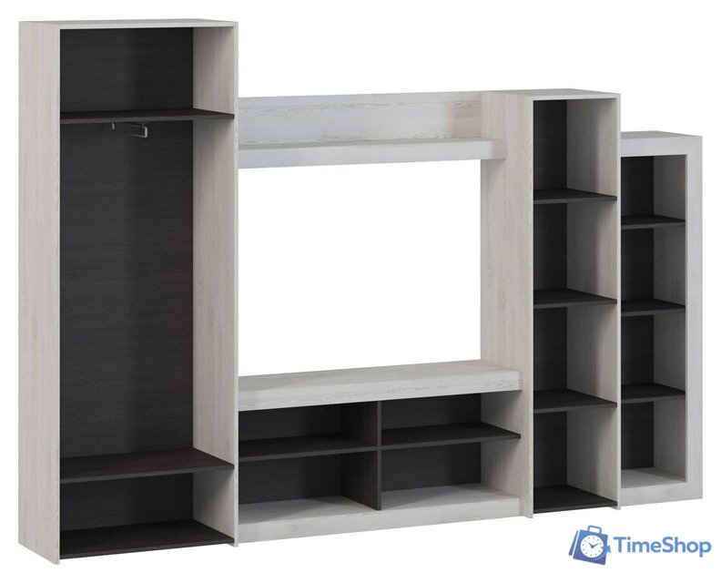 Стенка Genesis Мебель Oskar 4 (сосна белая Loft/венге) - Изображение №3 — Интернет-магазин Time-Shop