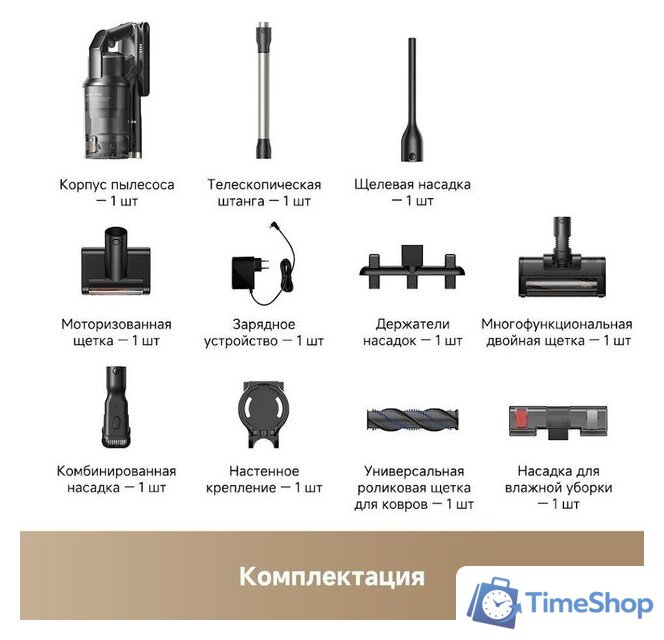 Пылесос Trouver Cordless Vacuum Cleaner G70 Detect V2515 (евровилка, черный) - Изображение №4 — Интернет-магазин Time-Shop