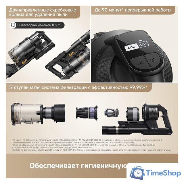 Пылесос Trouver Cordless Vacuum Cleaner G70 Detect V2515 (евровилка, черный) - Изображение №9 — Интернет-магазин Time-Shop