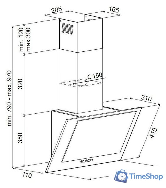 Кухонная вытяжка Kernau KCH 0250 W - Изображение №3 — Интернет-магазин Time-Shop
