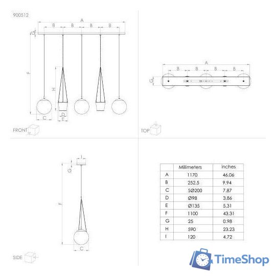Подвесная люстра Eglo Rondo 3 900512 - Изображение №5 — Интернет-магазин Time-Shop