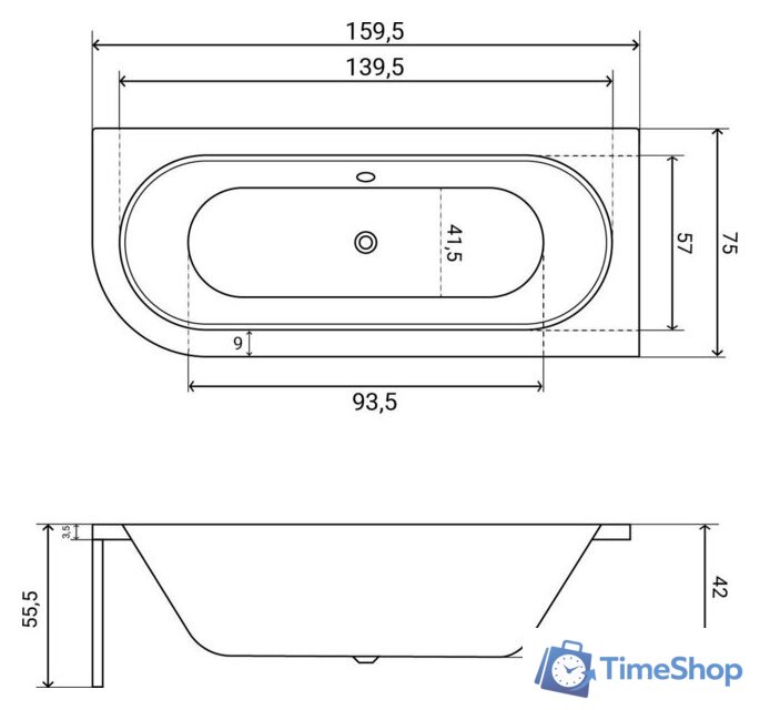 Ванна Lauter Bliss 160х75 P 21201062P - Изображение №28 — Интернет-магазин Time-Shop