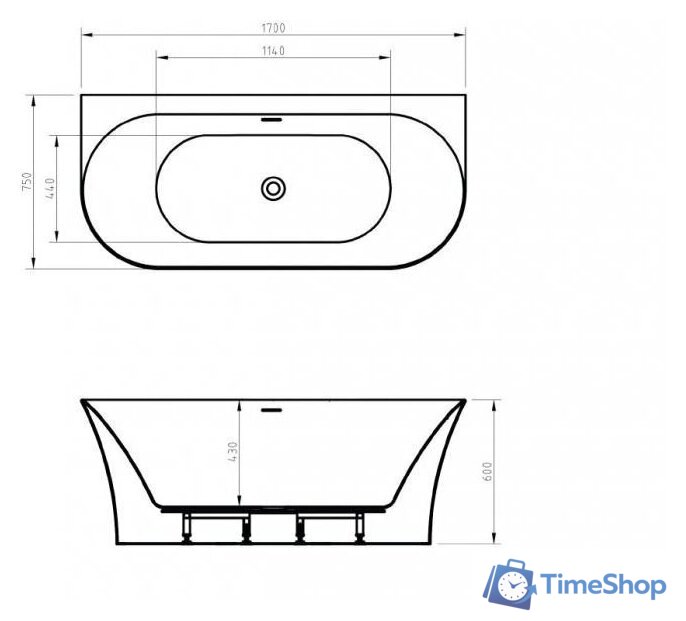 Ванна BelBagno BB711-1700-750 - Изображение №2 — Интернет-магазин Time-Shop