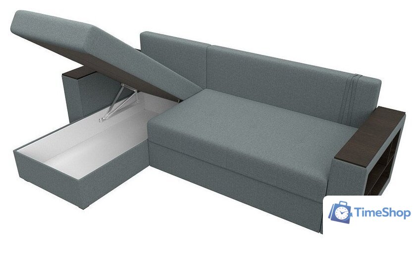 Угловой диван Лига диванов Дубай Лайт левый 121640L (рогожка амур серый) - Изображение №5 — Интернет-магазин Time-Shop