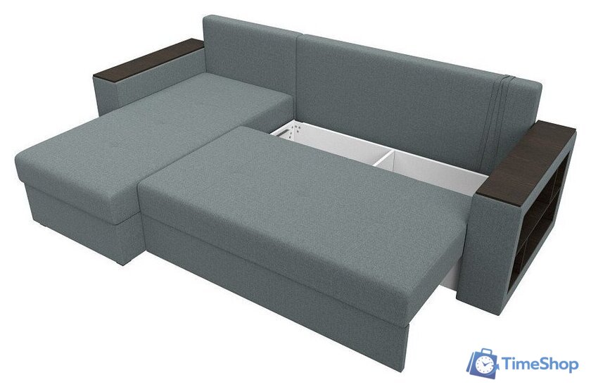 Угловой диван Лига диванов Дубай Лайт левый 121640L (рогожка амур серый) - Изображение №3 — Интернет-магазин Time-Shop