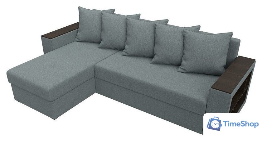 Угловой диван Лига диванов Дубай Лайт левый 121640L (рогожка амур серый) - Изображение №2 — Интернет-магазин Time-Shop