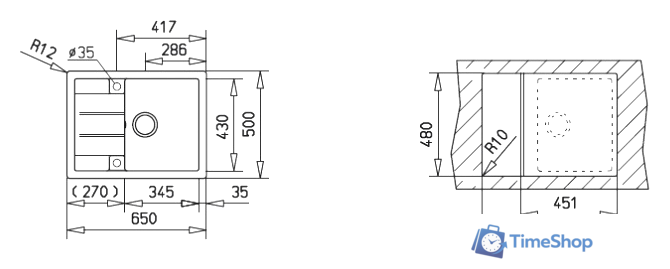 Кухонная мойка TEKA Astral 45 B-TG Белый [88909] - Изображение №2 — Интернет-магазин Time-Shop