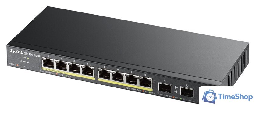Неуправляемый коммутатор Zyxel GS1100-10HP - Изображение №1 — Интернет-магазин Time-Shop