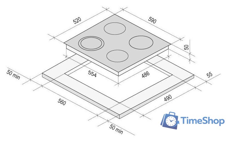 Варочная панель Krona Orsa 60 BL - Изображение №2 — Интернет-магазин Time-Shop