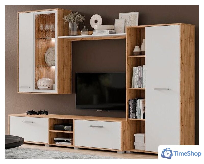 Стенка Black Red White Акант (дуб вотан/белый) - Изображение №1 — Интернет-магазин Time-Shop