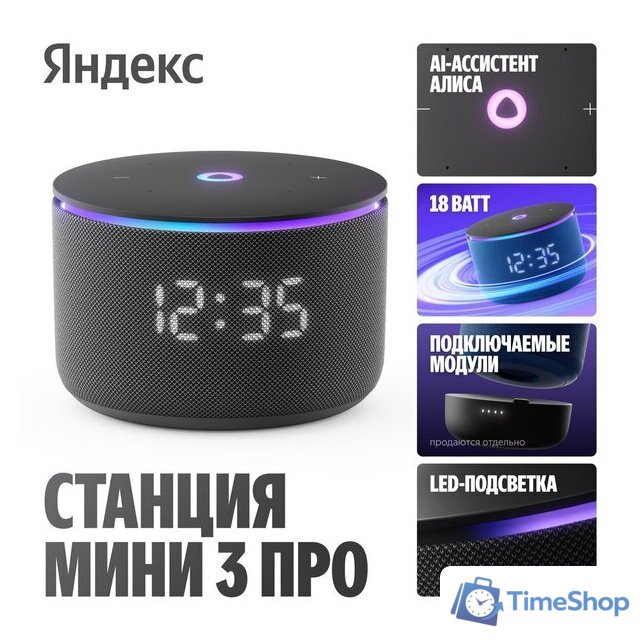 Умная колонка Яндекс Станция Мини 3 Про (зеленый) - Изображение №2 — Интернет-магазин Time-Shop
