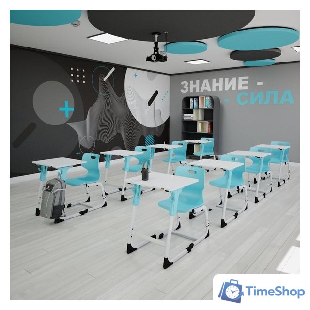 Ученический стол Sheffilton SHT-T-TN27 г5-7 (одн. береза/алюминиевый металлик/серый) - Изображение №11 — Интернет-магазин Time-Shop