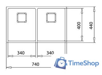 Кухонная мойка TEKA Flexlinea RS15 2B 740 3 1/2 SQ W/OVF SP - Изображение №2 — Интернет-магазин Time-Shop