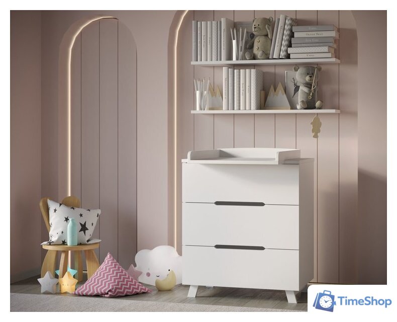 Детский комод Incanto Anniken LUX 800/3 PK-0087/0 (белый) - Изображение №5 — Интернет-магазин Time-Shop