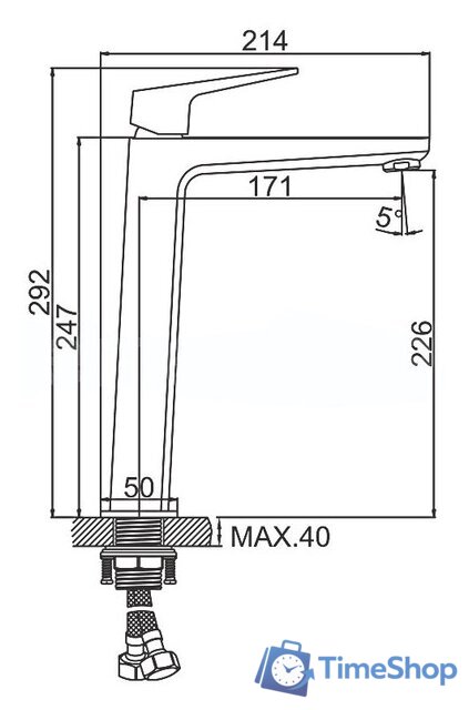 Смеситель Ledeme L1181 - Изображение №2 — Интернет-магазин Time-Shop