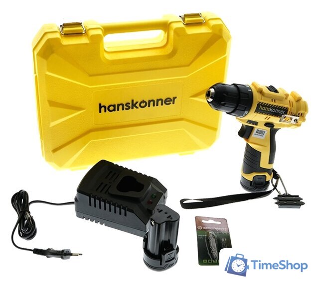 Дрель-шуруповерт Hanskonner HCD1230R (с 2-мя АКБ, кейс) - Изображение №1 — Интернет-магазин Time-Shop