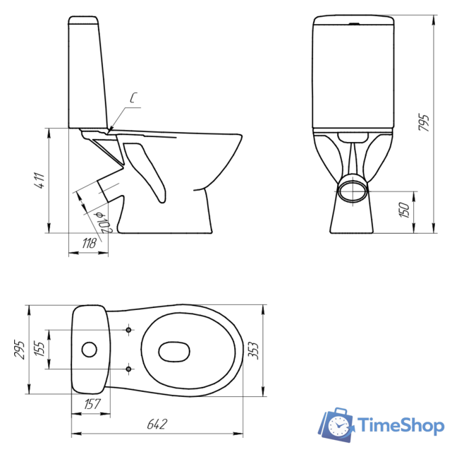 Унитаз напольный Cersanit Just KO-JUS031-3/6-PL - Изображение №3 — Интернет-магазин Time-Shop