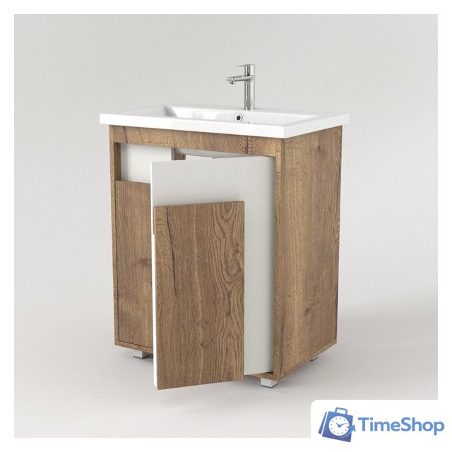  Дабер Тумба под умывальник 015 60 Т15.6.0.21 (дуб галифакс/белый) - Изображение №3 — Интернет-магазин Time-Shop