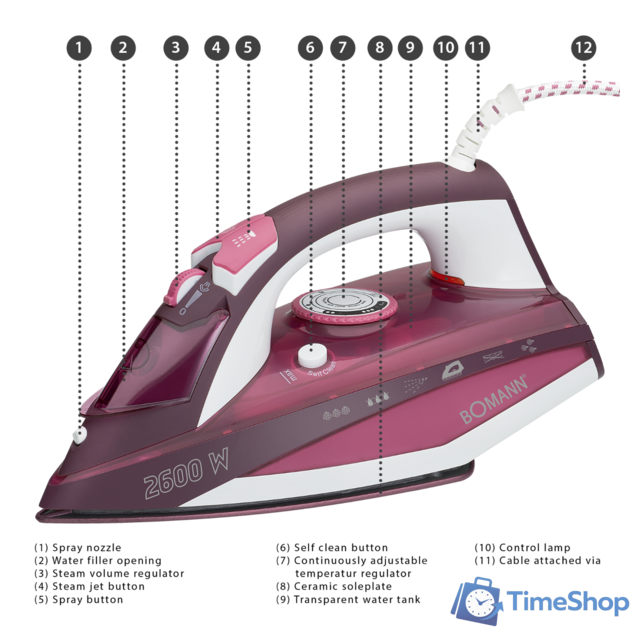 Утюг Bomann DB 6005 CB - Изображение №8 — Интернет-магазин Time-Shop