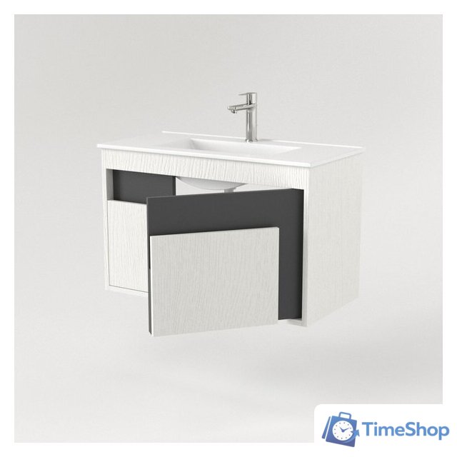  Дабер Тумба под умывальник 016 WeltWasser Deilbach 7517-70 Т16.7W.0.20 (белый древесный/серый) - Изображение №3 — Интернет-магазин Time-Shop