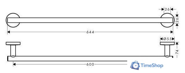 Держатель для полотенца Hansgrohe Logis UA 41716000 - Изображение №2 — Интернет-магазин Time-Shop