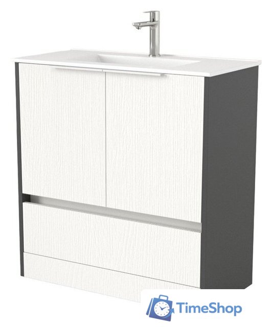  Дабер Тумба под умывальник 017 WeltWasser Deilbach 7517-80 Т17.8W.0.20Б (белый древесный/серый/ручка белая) - Изображение №1 — Интернет-магазин Time-Shop