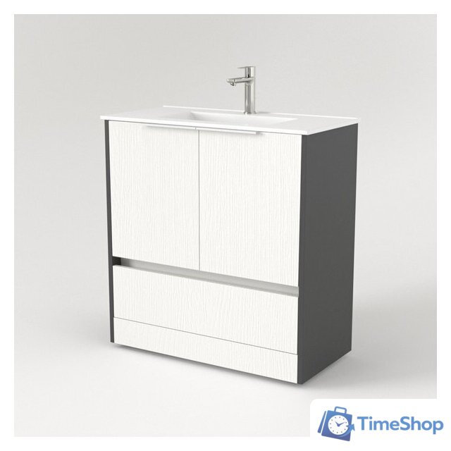  Дабер Тумба под умывальник 017 WeltWasser Deilbach 7517-80 Т17.8W.0.20Б (белый древесный/серый/ручка белая) - Изображение №2 — Интернет-магазин Time-Shop