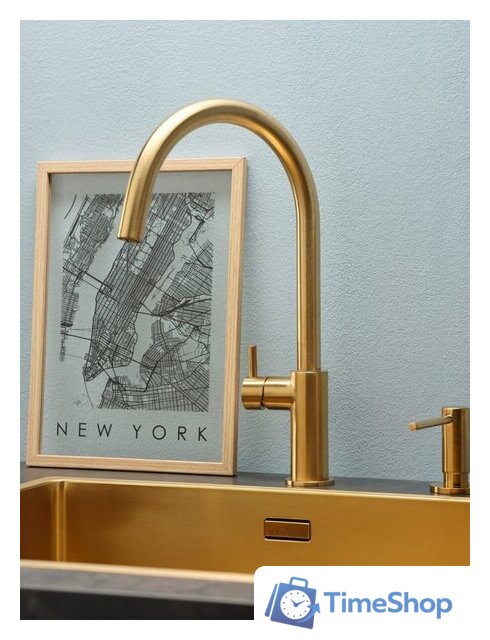 Кухонная мойка Reginox New York 50x40 (L) OKG Comfort Gold Flax R35160 - Изображение №4 — Интернет-магазин Time-Shop